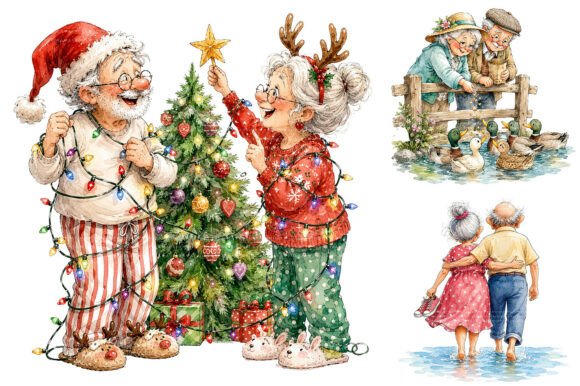 Download 30 Grandma Grandpa Watercolor PNG - Watercolor Collection