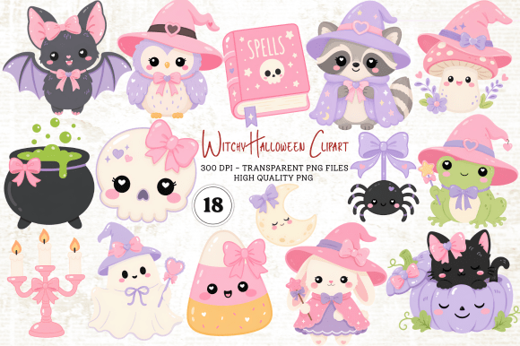 Download Witchy Halloween Clipart PNG - Witch Collection