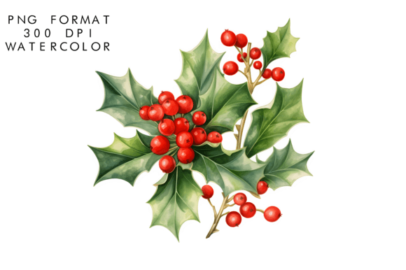 Download Watercolor Holly Flower Sublimation - Watercolor Collection
