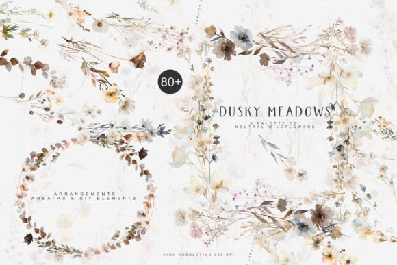 Download Watercolor Wildflowers Digital Clipart - Premium Bundle