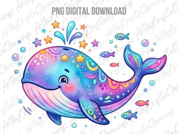 Download Cute Watercolor Whale PNG - Watercolor Collection