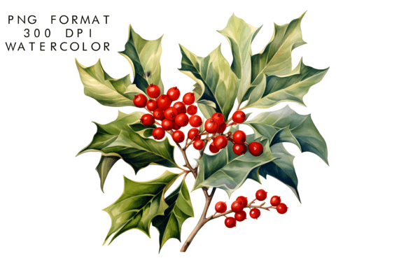 Download Watercolor Holly Flower Clipart - Watercolor Collection