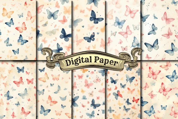Download Butterflie Scrapbook Paper Digital Paper - Butterflie Collection