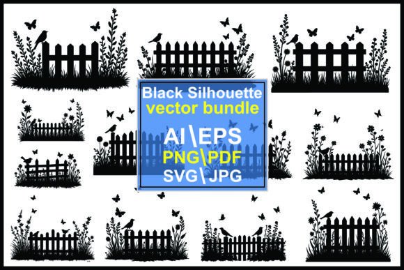 Download Silhouette Garden Fence Birds Butterflie - Butterflie Collection
