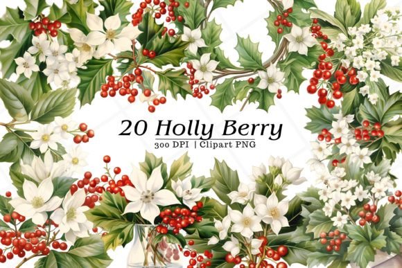 Download Christmas Holly Berry Watercolor Clipart - Watercolor Collection