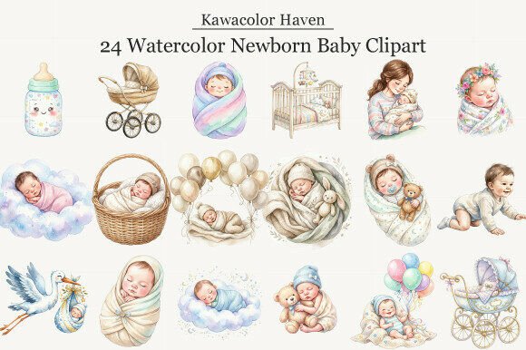 Download Watercolor Newborn Baby Clipart - Watercolor Collection